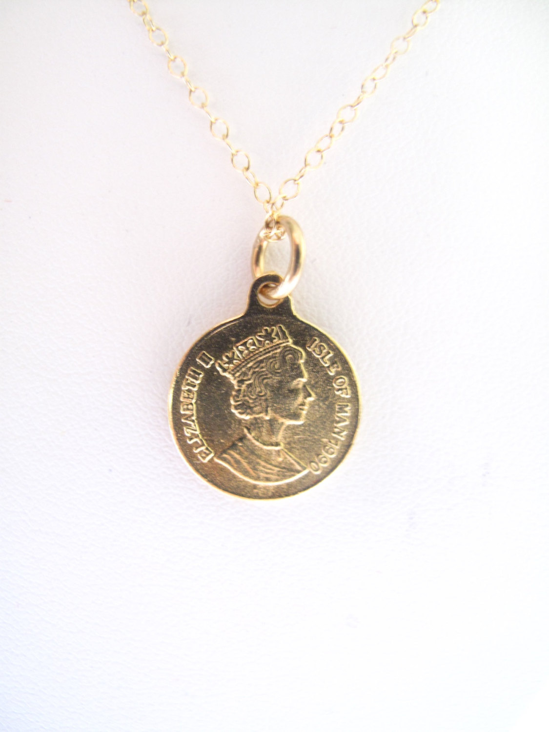 Small gold coin necklace clearance